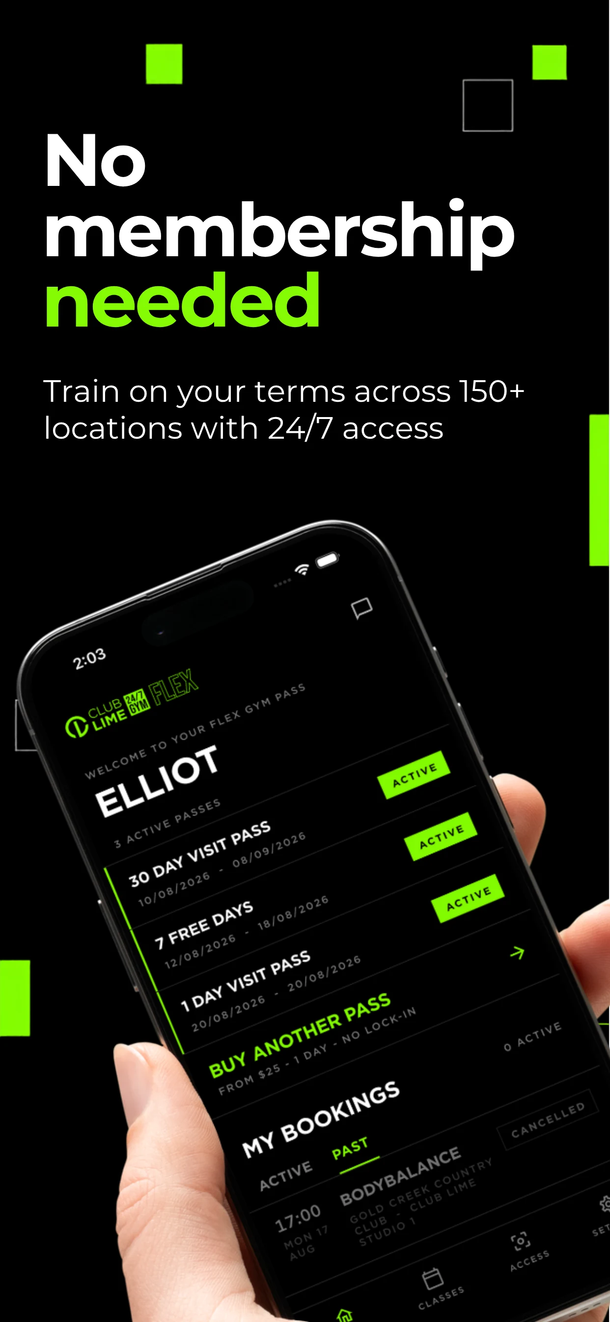No membership needed — train on your terms across 150+ locations